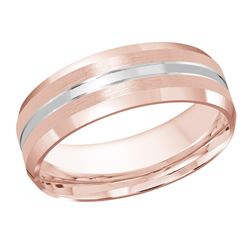 Two-toned Brushed and High Polished Combination Wedding Band