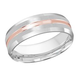 Two-toned Brushed and High Polished Combination Wedding Band