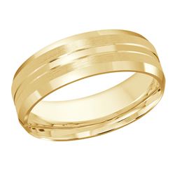 Two-toned Brushed and High Polished Combination Wedding Band