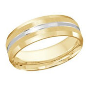 Two-toned Brushed and High Polished Combination Wedding Band