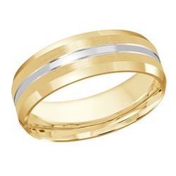 Two-toned Brushed and High Polished Combination Wedding Band