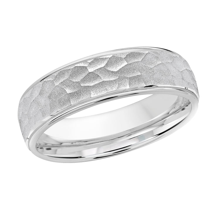 6MM Hammered Brush Finish Wedding band