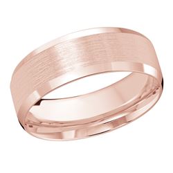 Slanted 8MM Brushed Finish w/ High Polish edges Wedding Band