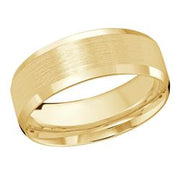 Slanted 8MM Brushed Finish w/ High Polish edges Wedding Band