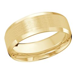 Slanted 8MM Brushed Finish w/ High Polish edges Wedding Band
