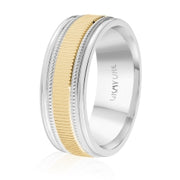 Men's Carved Finish Wedding Band 8mm