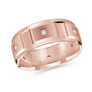 8MM Accented With Black Diamond Wedding Band