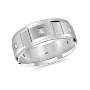 8MM Accented With Black Diamond Wedding Band