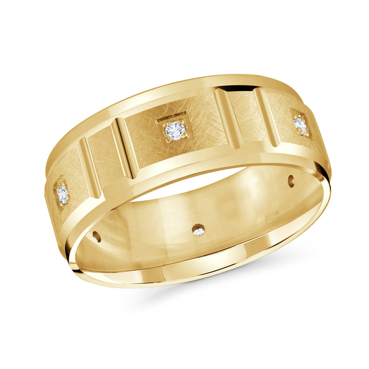 8MM Accented With Black Diamond Wedding Band