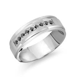 7MM Mix of brush finished and high polish edges wedding band