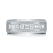 Men's Diamond Milgrain-Detail Wedding Band 8mm