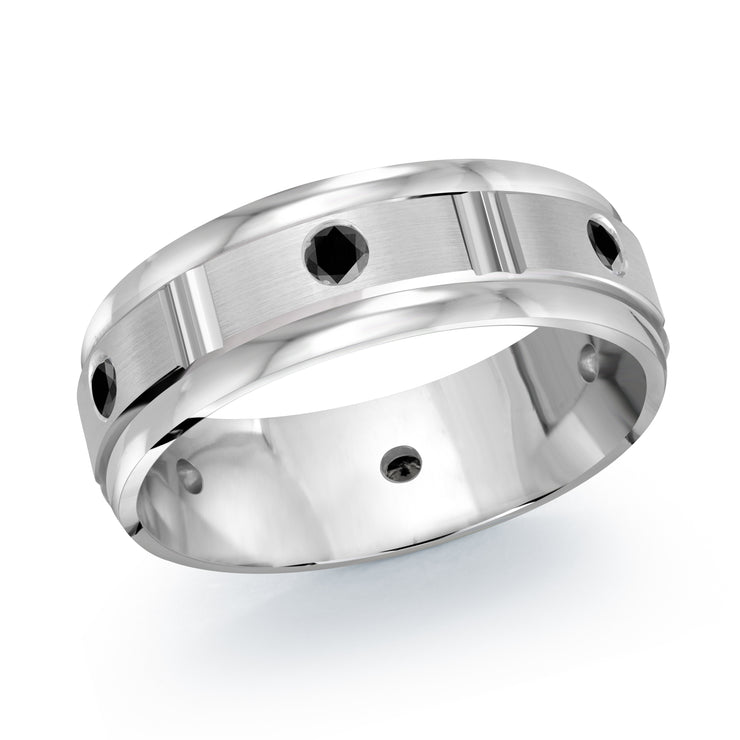 7MM Sleek Bezel Set Diamond Wedding Band