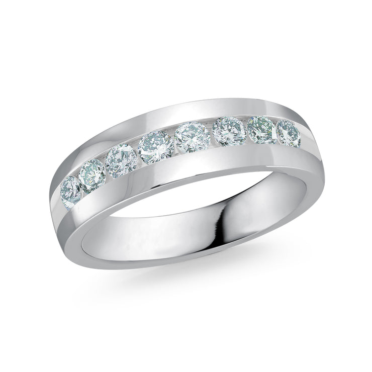 6MM Channel Set Dimond Wedding Band
