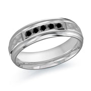 5-Stone Channel Set Brush Finish Diamond wedding Band