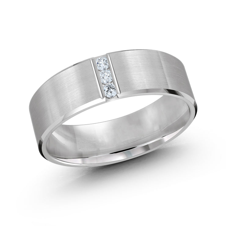 Men's Tension Setting Diamond Wedding Band 7mm