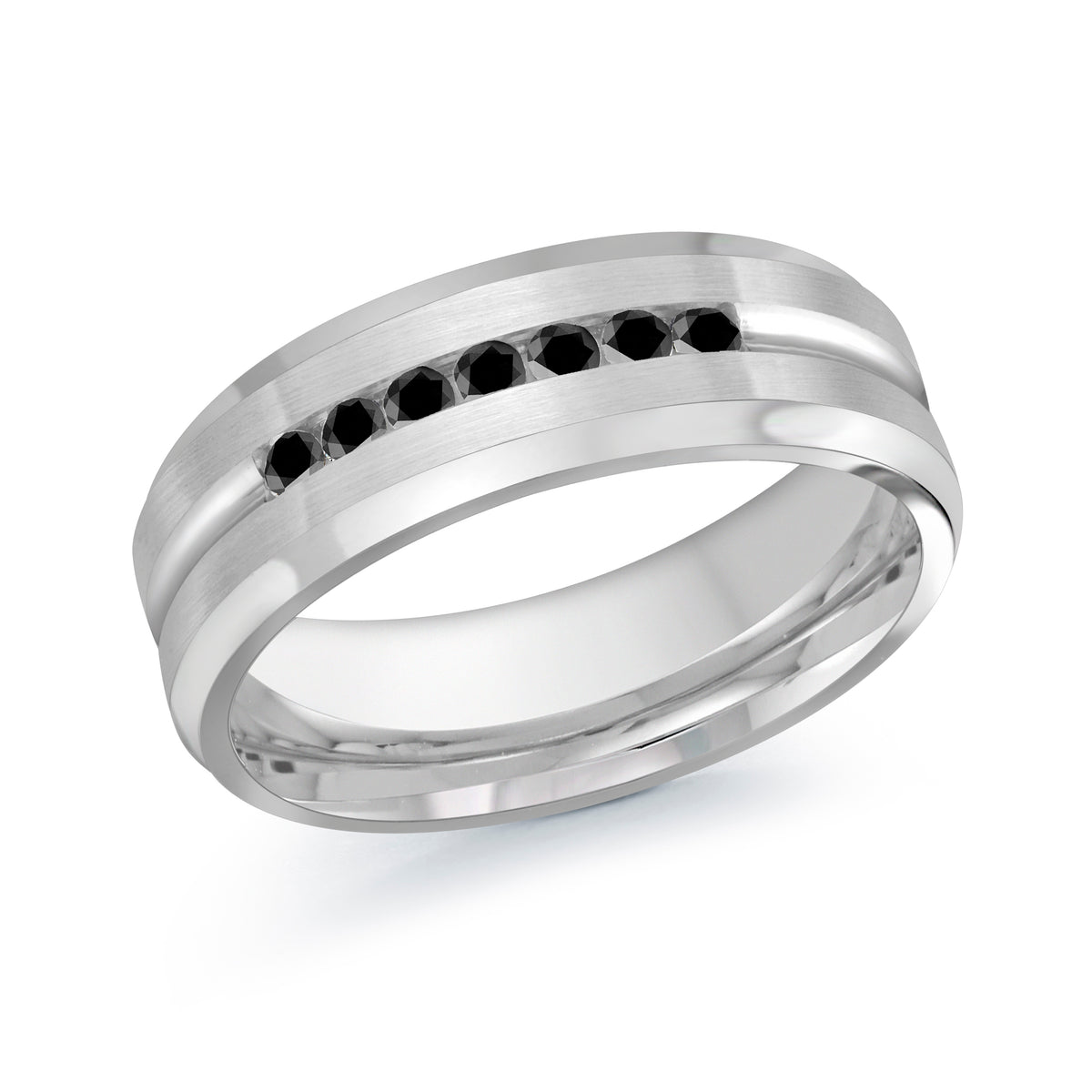 Men's Channel Set Diamond Wedding Band 7mm
