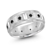 Men's Groove 4-Prong Diamond Wedding Band 8mm
