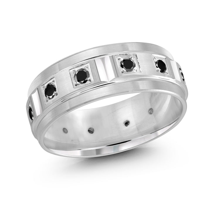 Men's Groove 4-Prong Diamond Wedding Band 8mm