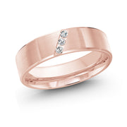 6MM Set In Slanting Row Diamond Wedding Band