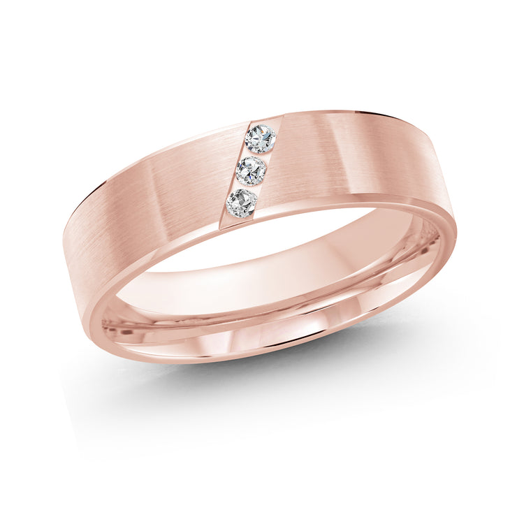 6MM Set In Slanting Row Diamond Wedding Band