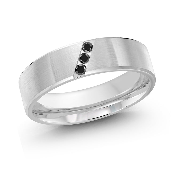 6MM Set In Slanting Row Diamond Wedding Band