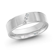 6MM Set In Slanting Row Diamond Wedding Band