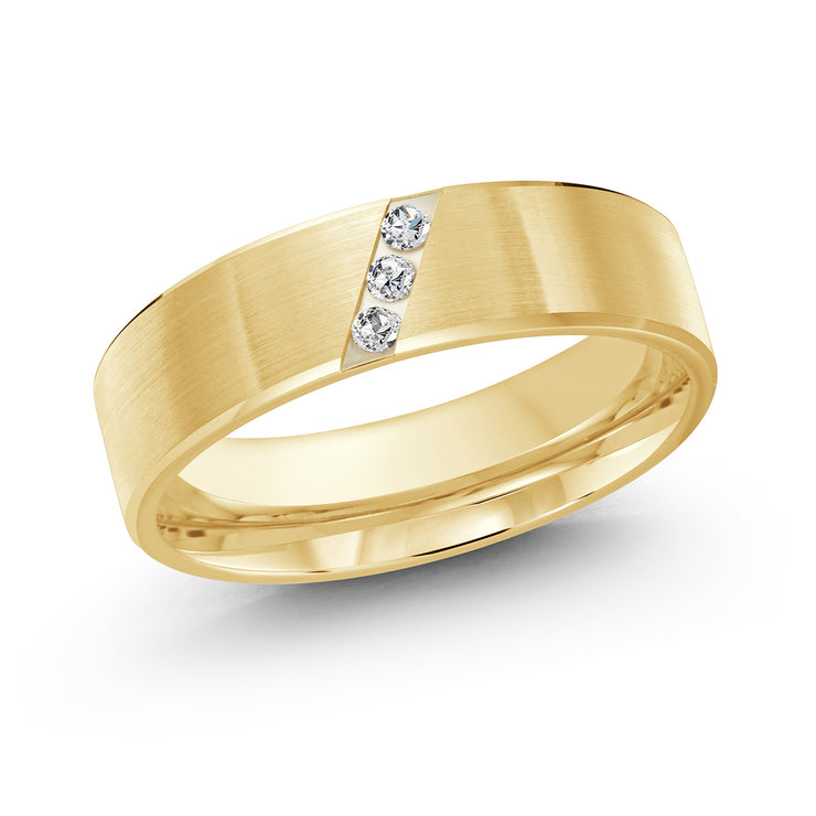 6MM Set In Slanting Row Diamond Wedding Band