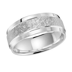 Men's Brushed and Polished Wedding Band 8mm