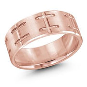 8MM Fancy Satin Polish Edges Wedding Band