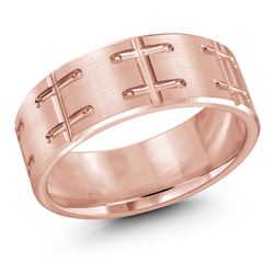 8MM Fancy Satin Polish Edges Wedding Band