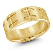 8MM Fancy Satin Polish Edges Wedding Band