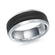 Carbon Fiber 2-Tone 14K Men's Wide Metal Band 8 mm | Fame Diamonds