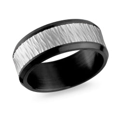 Combination of Gold and Black Zirconium Men's Wedding Band 8.5MM