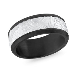 14K yellow gold zirconium men's detailed band