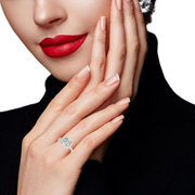 Fancy Solitaire Cushion Halo Dismond Engagement Ring(  0.82 CTW)