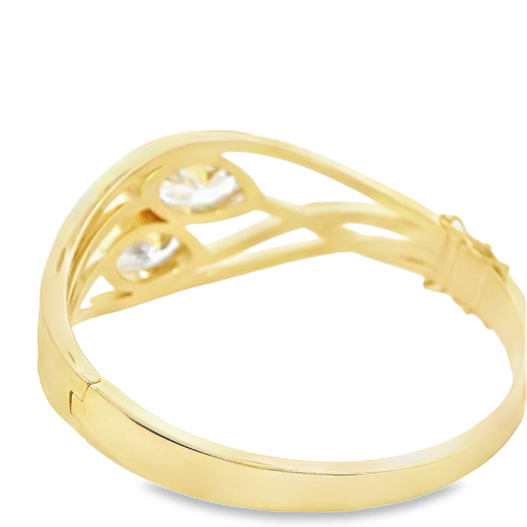 11ctw Luxury Nature inspired labgrown marquise diamond bangle 14K