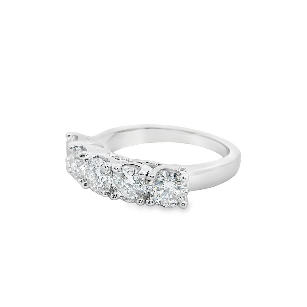 Gold ring 5 diamonds on sale