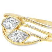 11ctw Luxury Nature inspired labgrown marquise diamond bangle 14K