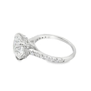 4ct Round lab-diamond engagement ring hidden halo side-diamonds 14k gold