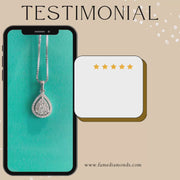 Sparkly 14K White Gold 0.30ctw Diamond Teardrop Pendant