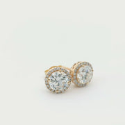 Halo-lab-diamond-stud-earrings-yellow-gold-Fame-Diamonds