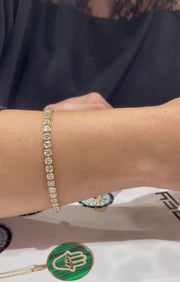 10ctw Modern & Stylish Lab-Created Diamond tennis bracelet 14k yellow gold