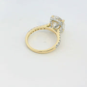 4ct Round lab-diamond engagement ring hidden halo side-diamonds 14k gold