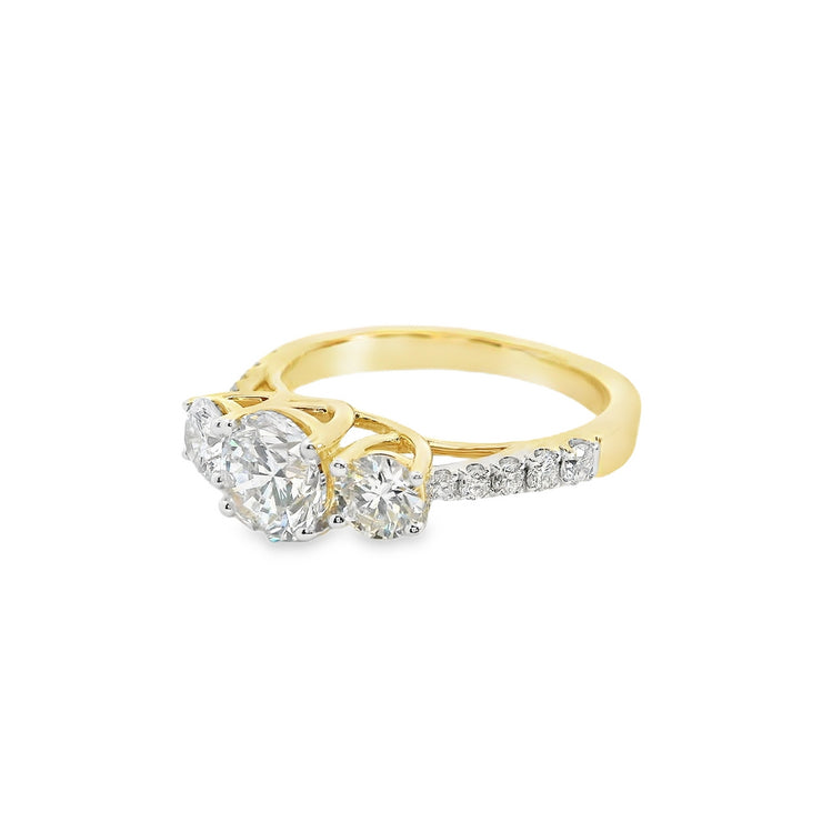 round-Trinity-lab-grown-diamond-Engagement-ring-side-diamonds-14k-yellow-gold-Fame-Diamonds