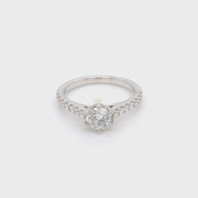 6-Prong Low Setting Solitaire Side-Diamond Engagement Rings