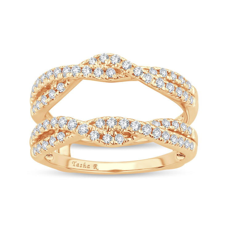 Rose Gold Infinity Ring Guard 0.50ctw Round Diamonds
