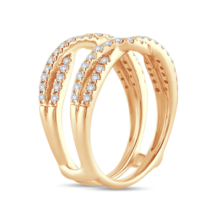 Rose Gold Infinity Ring Guard 0.50ctw Round Diamonds