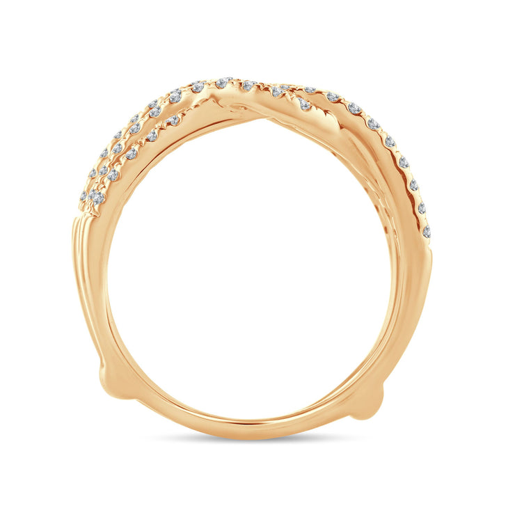 Rose Gold Infinity Ring Guard 0.50ctw Round Diamonds