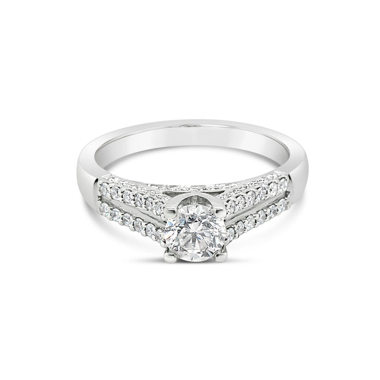 Signature Solitaire Double Row Side-Diamond Engagement Setting