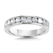 14k white gold 1.00 ctw round brilliant channel set diamond band